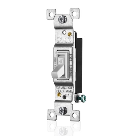 Faith White Toggle Light Switch, Single Pole Standard Switch, 15 Amp, Grounding Screw, 120V, 10PK SSK2-WH-10